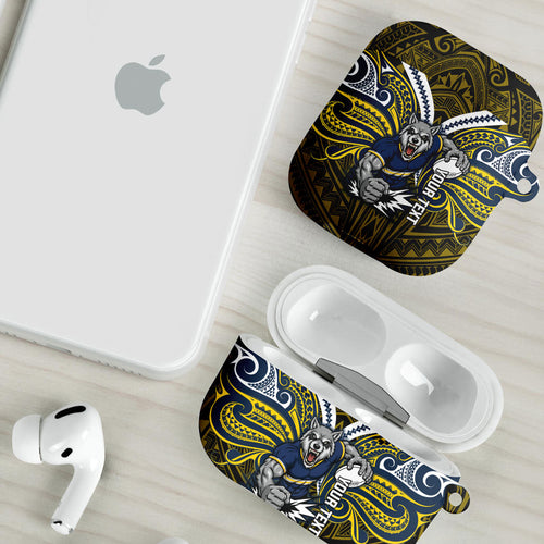 Custom North Queensland Cowboys AirPods Case Bull Warrior Polynesia Islander Rugby Mascot