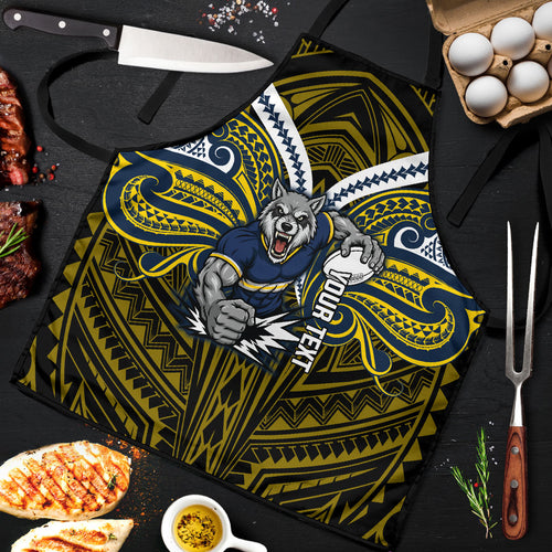 Custom North Queensland Cowboys Apron Bull Warrior Polynesia Islander Rugby Mascot