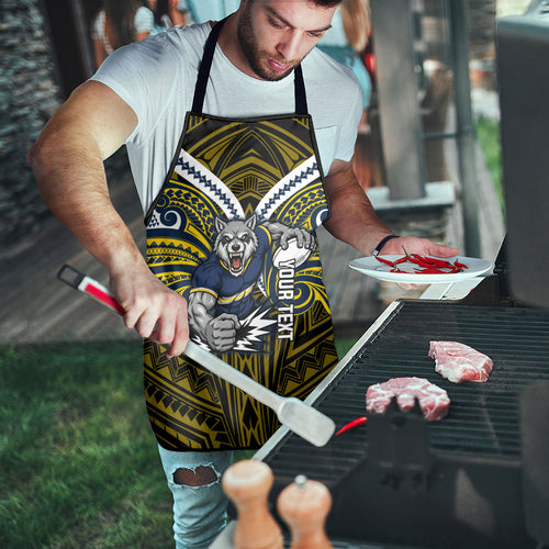 Custom North Queensland Cowboys Apron Bull Warrior Polynesia Islander Rugby Mascot