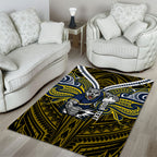 Custom North Queensland Cowboys Area Rug Bull Warrior Polynesia Islander Rugby Mascot