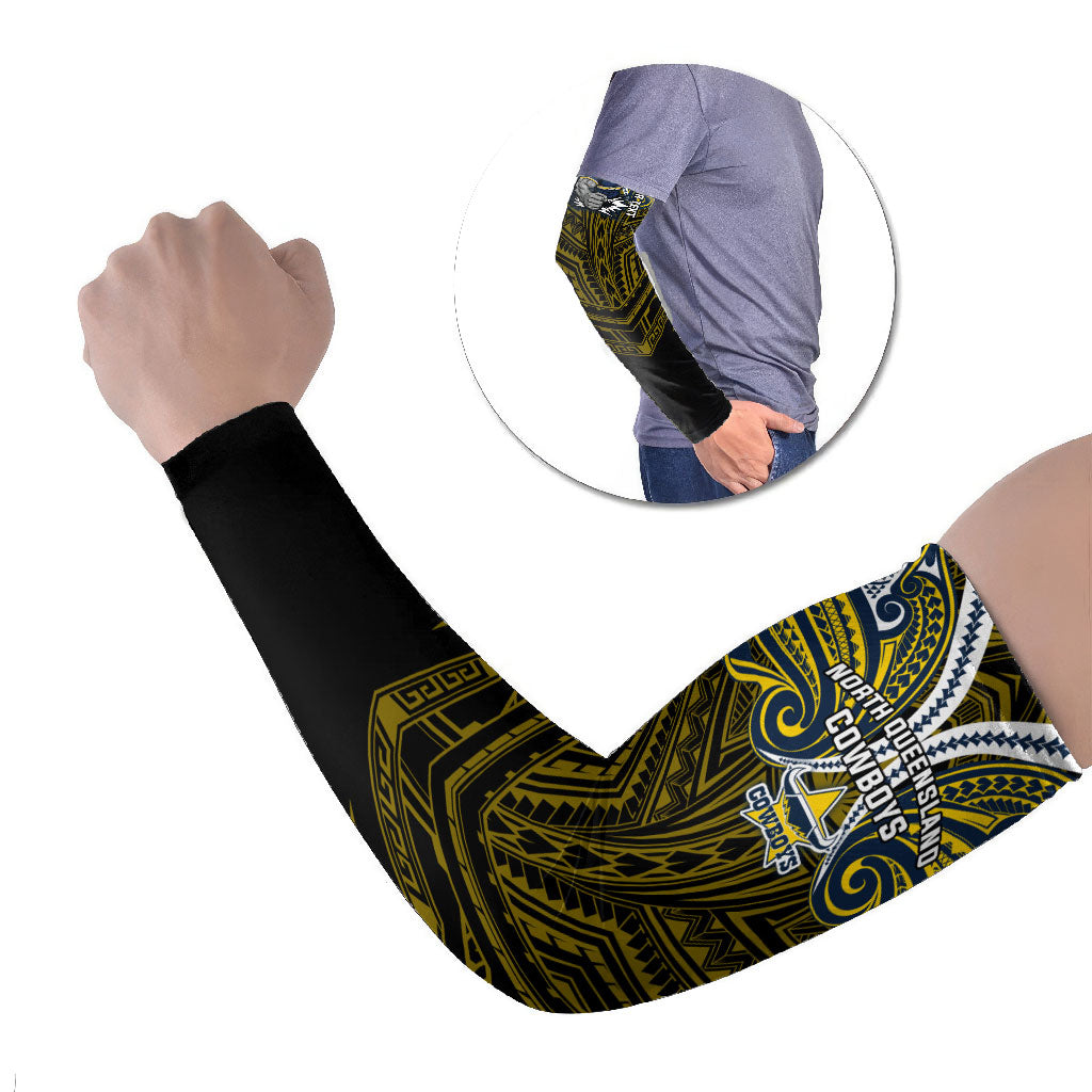Custom North Queensland Cowboys Arm Sleeves Bull Warrior Polynesia Islander Rugby Mascot