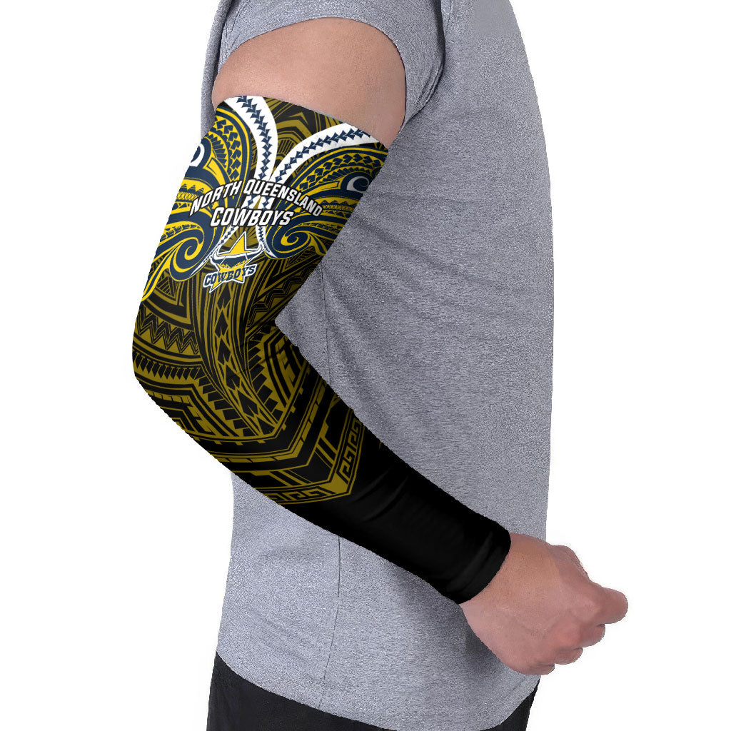 Custom North Queensland Cowboys Arm Sleeves Bull Warrior Polynesia Islander Rugby Mascot