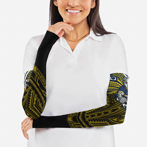 Custom North Queensland Cowboys Arm Sleeves Bull Warrior Polynesia Islander Rugby Mascot