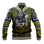 Custom North Queensland Cowboys Baseball Jacket Bull Warrior Polynesia Islander Rugby Mascot