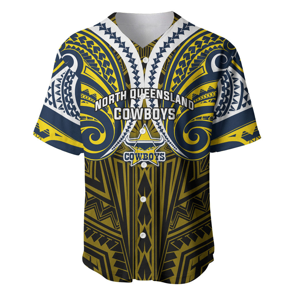 Custom North Queensland Cowboys Baseball Jersey Bull Warrior Polynesia Islander Rugby Mascot