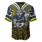 Custom North Queensland Cowboys Baseball Jersey Bull Warrior Polynesia Islander Rugby Mascot