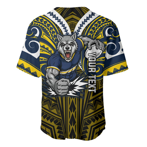 Custom North Queensland Cowboys Baseball Jersey Bull Warrior Polynesia Islander Rugby Mascot