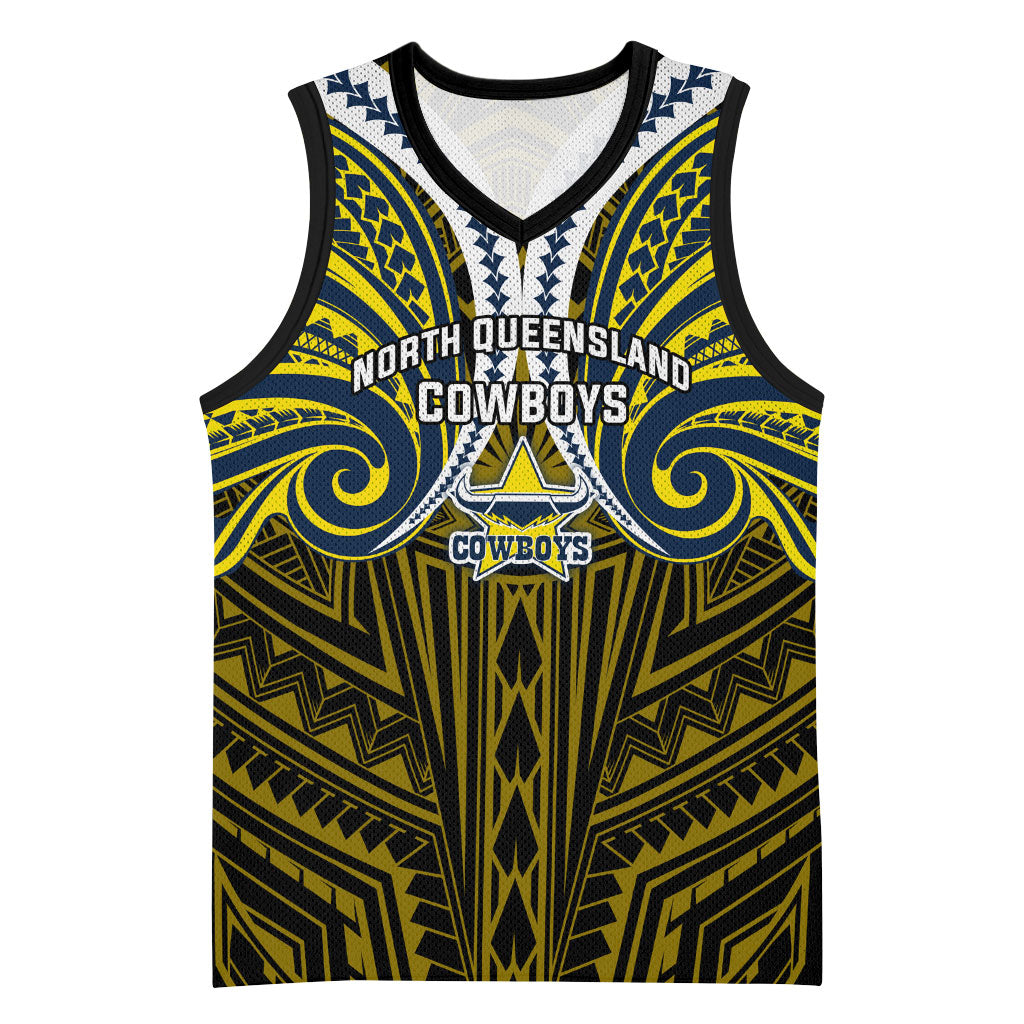 Custom North Queensland Cowboys Basketball Jersey Bull Warrior Polynesia Islander Rugby Mascot