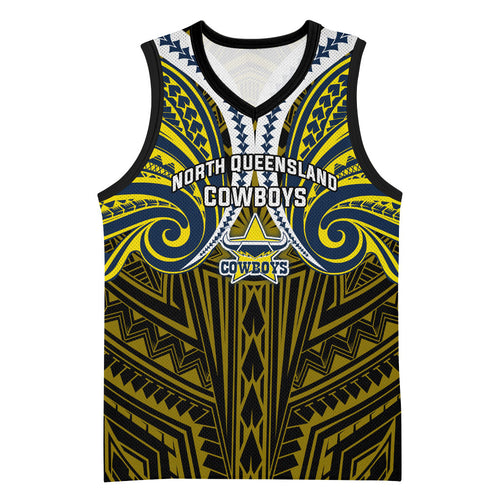 Custom North Queensland Cowboys Basketball Jersey Bull Warrior Polynesia Islander Rugby Mascot