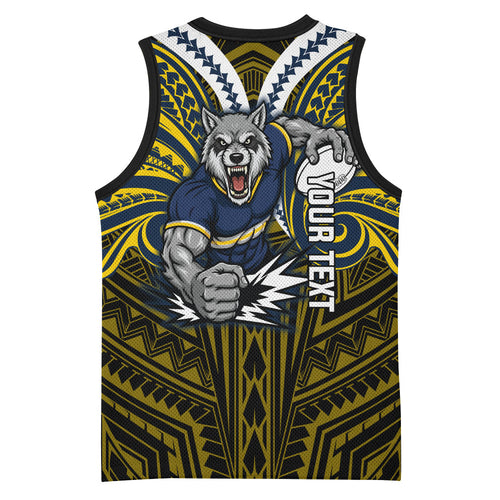 Custom North Queensland Cowboys Basketball Jersey Bull Warrior Polynesia Islander Rugby Mascot