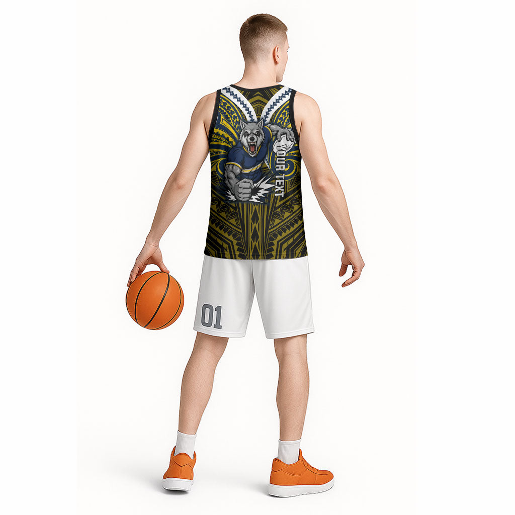 Custom North Queensland Cowboys Basketball Jersey Bull Warrior Polynesia Islander Rugby Mascot