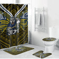 Custom North Queensland Cowboys Bathroom Set Bull Warrior Polynesia Islander Rugby Mascot