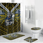 Custom North Queensland Cowboys Bathroom Set Bull Warrior Polynesia Islander Rugby Mascot