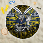 Custom North Queensland Cowboys Beach Blanket Bull Warrior Polynesia Islander Rugby Mascot