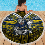 Custom North Queensland Cowboys Beach Blanket Bull Warrior Polynesia Islander Rugby Mascot