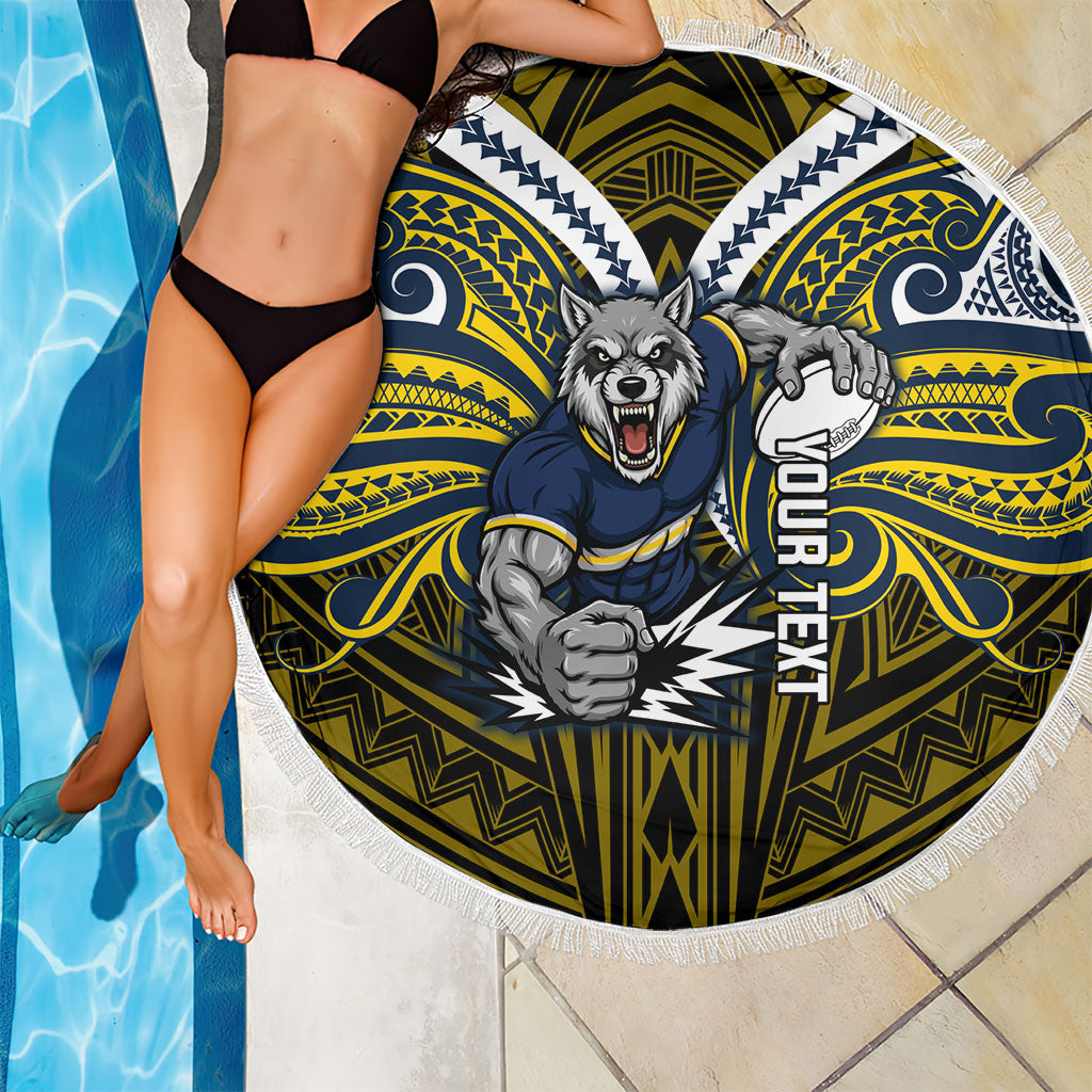 Custom North Queensland Cowboys Beach Blanket Bull Warrior Polynesia Islander Rugby Mascot