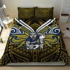 Custom North Queensland Cowboys Bedding Set Bull Warrior Polynesia Islander Rugby Mascot