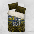 Custom North Queensland Cowboys Bedding Set Bull Warrior Polynesia Islander Rugby Mascot