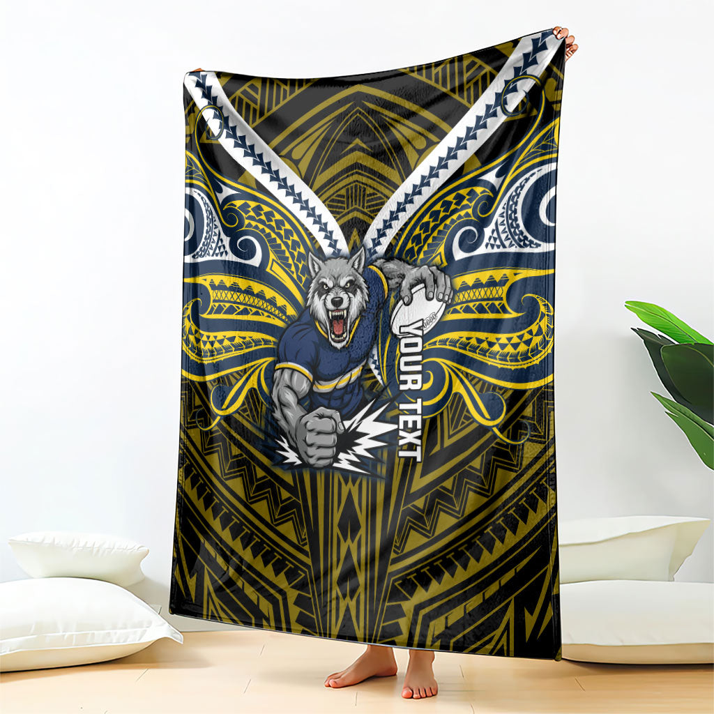 Custom North Queensland Cowboys Blanket Bull Warrior Polynesia Islander Rugby Mascot