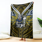 Custom North Queensland Cowboys Blanket Bull Warrior Polynesia Islander Rugby Mascot