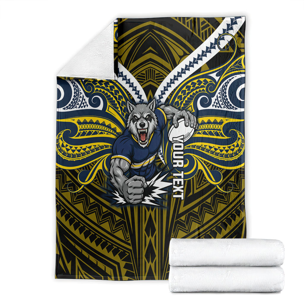 Custom North Queensland Cowboys Blanket Bull Warrior Polynesia Islander Rugby Mascot