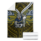 Custom North Queensland Cowboys Blanket Bull Warrior Polynesia Islander Rugby Mascot