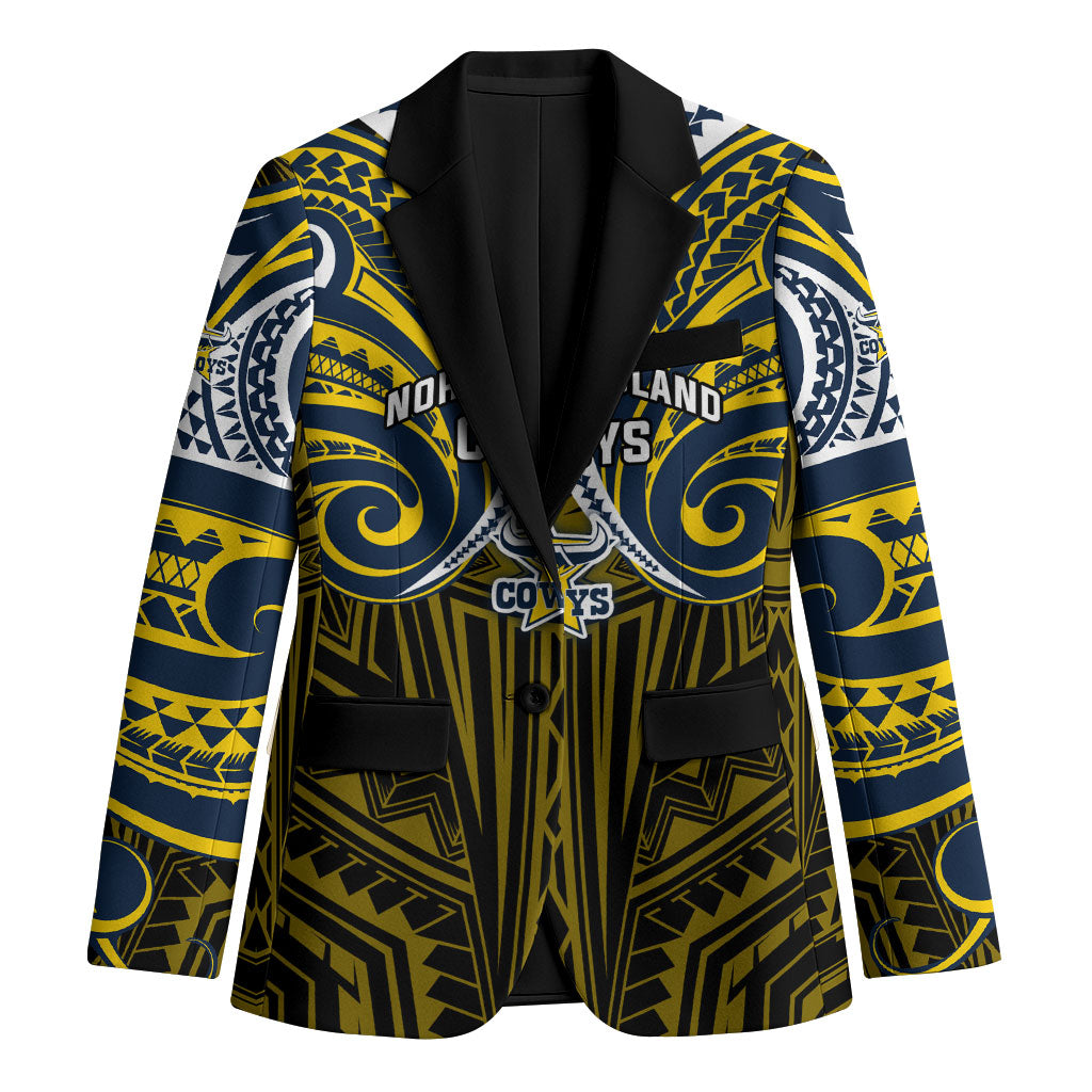 Custom North Queensland Cowboys Blazer Bull Warrior Polynesia Islander Rugby Mascot