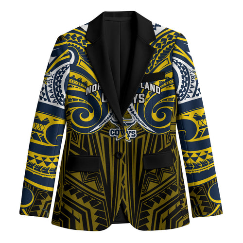 Custom North Queensland Cowboys Blazer Bull Warrior Polynesia Islander Rugby Mascot