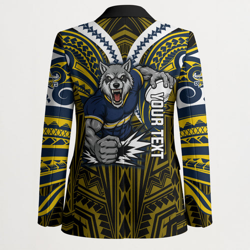 Custom North Queensland Cowboys Blazer Bull Warrior Polynesia Islander Rugby Mascot