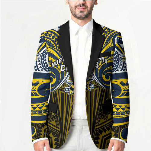 Custom North Queensland Cowboys Blazer Bull Warrior Polynesia Islander Rugby Mascot