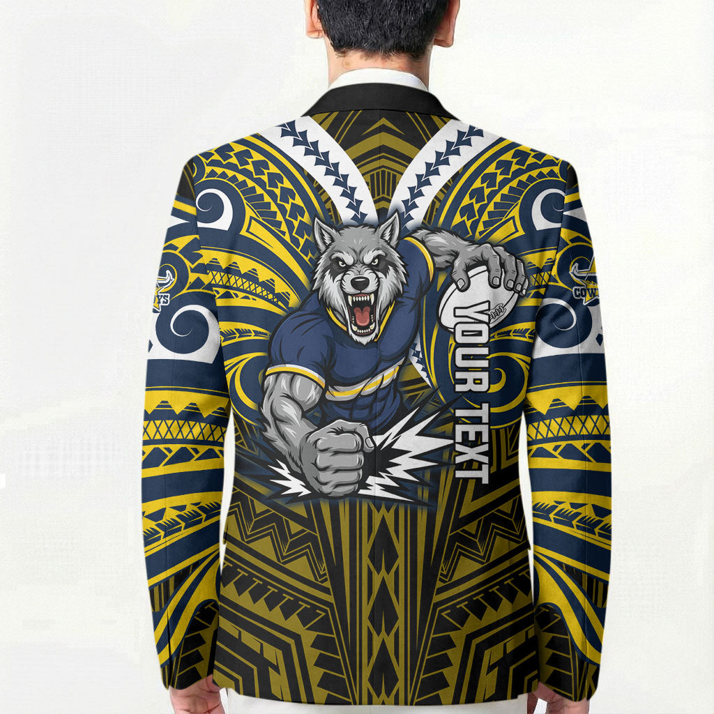 Custom North Queensland Cowboys Blazer Bull Warrior Polynesia Islander Rugby Mascot