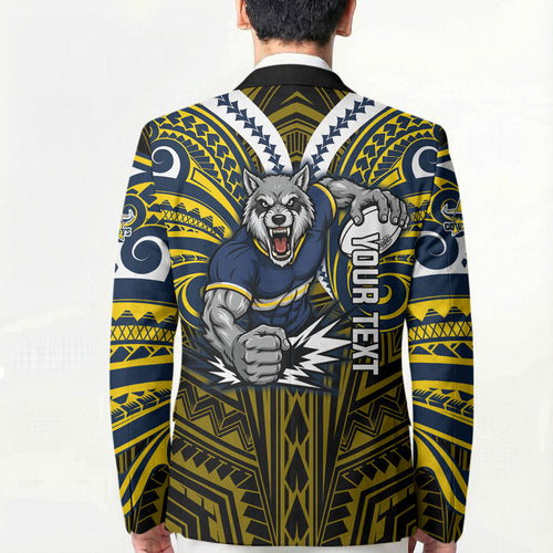 Custom North Queensland Cowboys Blazer Bull Warrior Polynesia Islander Rugby Mascot