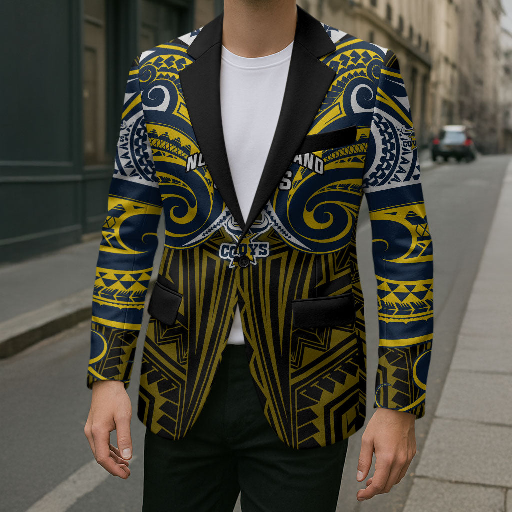Custom North Queensland Cowboys Blazer Bull Warrior Polynesia Islander Rugby Mascot