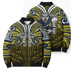 Custom North Queensland Cowboys Bomber Puffer Jacket Bull Warrior Polynesia Islander Rugby Mascot