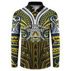 Custom North Queensland Cowboys Button Sweatshirt Bull Warrior Polynesia Islander Rugby Mascot