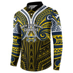 Custom North Queensland Cowboys Button Sweatshirt Bull Warrior Polynesia Islander Rugby Mascot