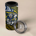 Custom North Queensland Cowboys 4 in 1 Can Cooler Tumbler Bull Warrior Polynesia Islander Rugby Mascot