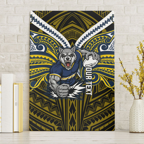 Custom North Queensland Cowboys Canvas Wall Art Bull Warrior Polynesia Islander Rugby Mascot