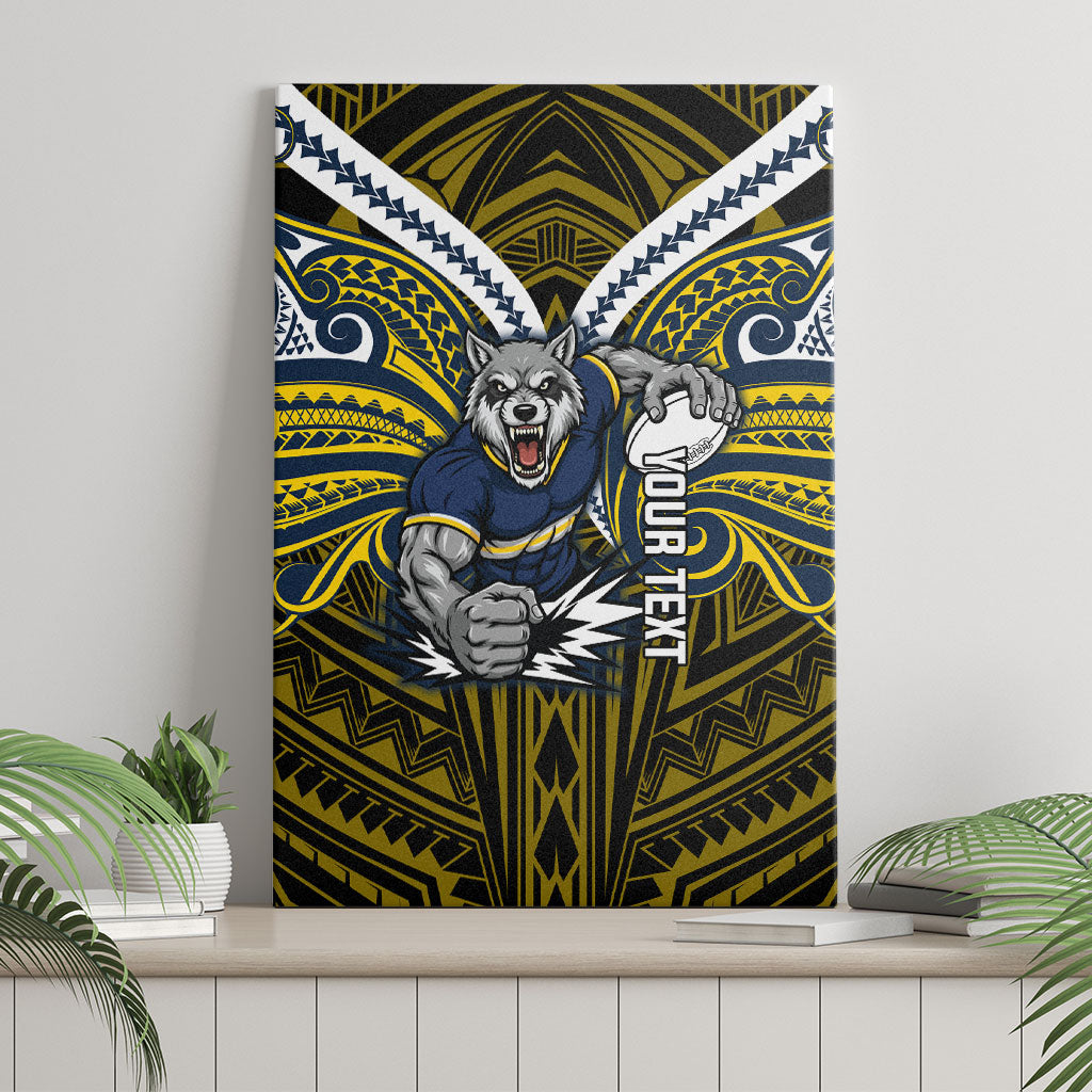 Custom North Queensland Cowboys Canvas Wall Art Bull Warrior Polynesia Islander Rugby Mascot