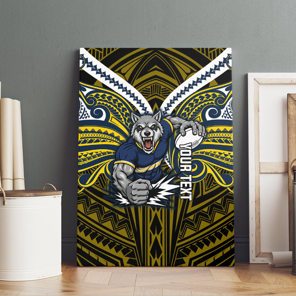 Custom North Queensland Cowboys Canvas Wall Art Bull Warrior Polynesia Islander Rugby Mascot