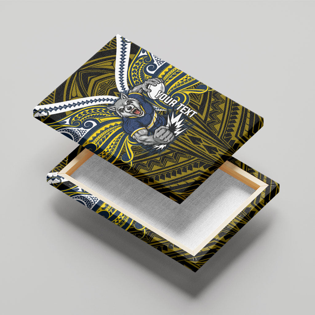 Custom North Queensland Cowboys Canvas Wall Art Bull Warrior Polynesia Islander Rugby Mascot