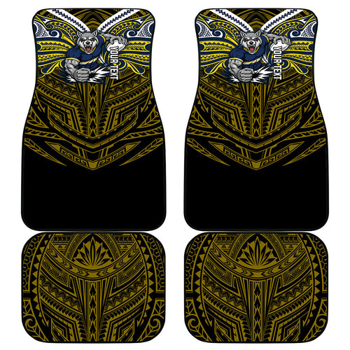 Custom North Queensland Cowboys Car Mats Bull Warrior Polynesia Islander Rugby Mascot