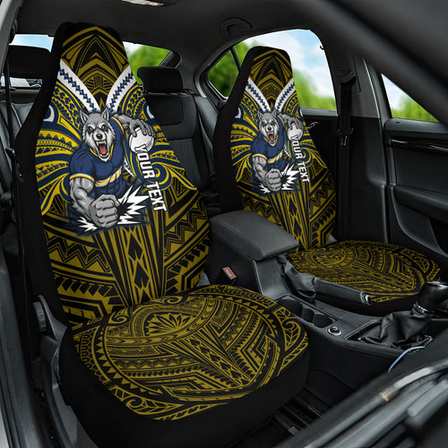Custom North Queensland Cowboys Car Seat Cover Bull Warrior Polynesia Islander Rugby Mascot
