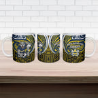Custom North Queensland Cowboys Ceramic Mug Bull Warrior Polynesia Islander Rugby Mascot