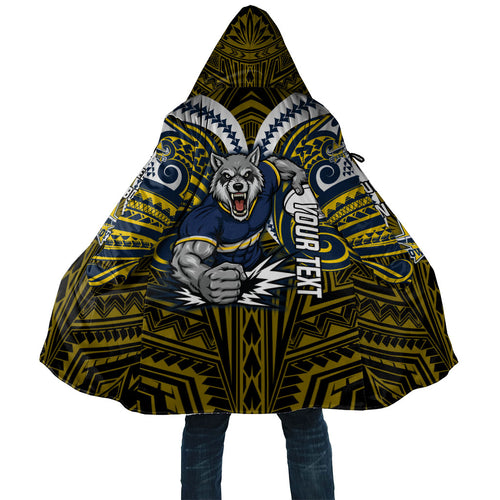 Custom North Queensland Cowboys Cloak Bull Warrior Polynesia Islander Rugby Mascot