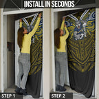 Custom North Queensland Cowboys Door Cover Bull Warrior Polynesia Islander Rugby Mascot