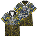 Custom North Queensland Cowboys Family Matching Tank Maxi Dress and Hawaiian Shirt Bull Warrior Polynesia Islander Rugby Mascot