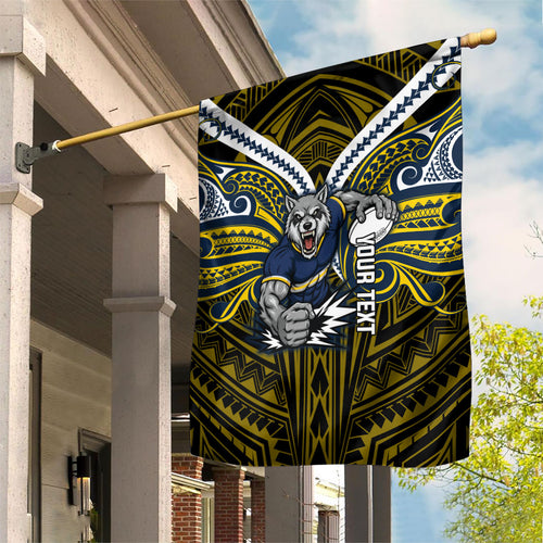 Custom North Queensland Cowboys Garden Flag Bull Warrior Polynesia Islander Rugby Mascot