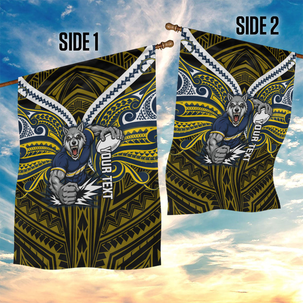 Custom North Queensland Cowboys Garden Flag Bull Warrior Polynesia Islander Rugby Mascot