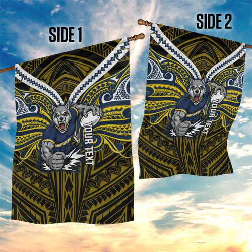 Custom North Queensland Cowboys Garden Flag Bull Warrior Polynesia Islander Rugby Mascot
